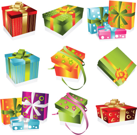 anschauliche farbige Geschenke Box-Vektor-Grafiken