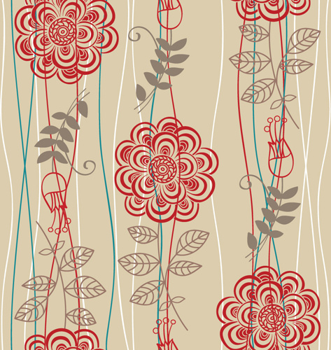 lebendige Blume Muster Design Vektorgrafik