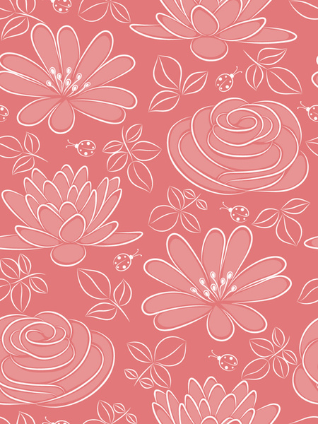 Vivid Flower Pattern Design Vector Graphic