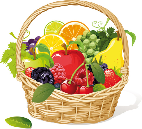 vívida vetor de frutas e legumes fresco