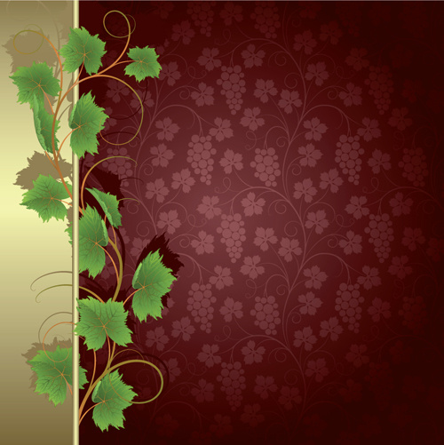 Vivid Grapes Elements Vector Background Art