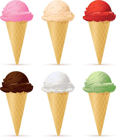 鮮やかなアイスクリームのデザイン要素ベクトル2
