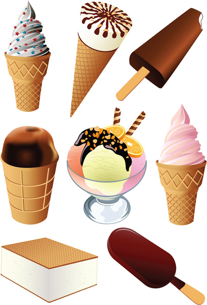 elementos de design de sorvete vívido vetor 4
