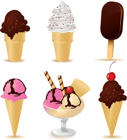 鮮やかなアイスクリームのデザイン要素ベクトル5