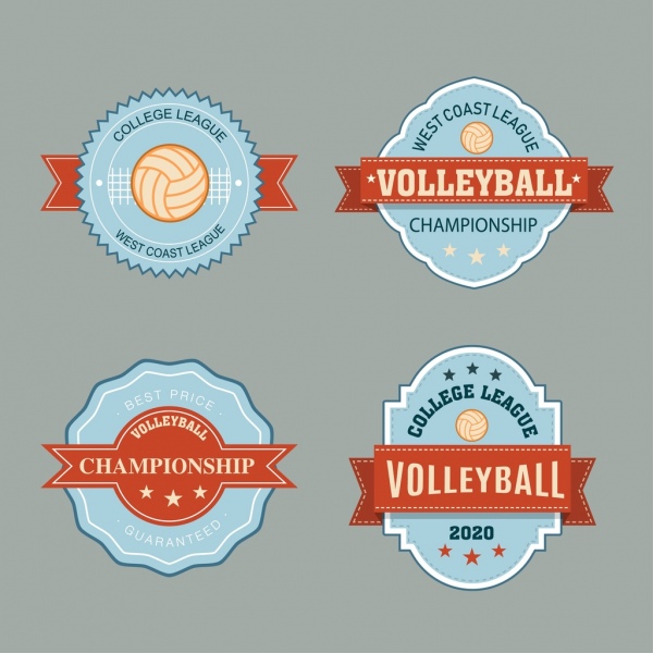 Voleibol etiquetas colección clásica cinta decoración