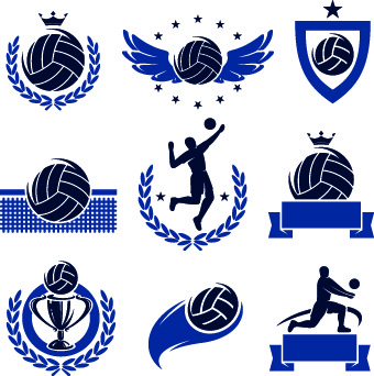 Voleibol logotipos ilustração projeto vector