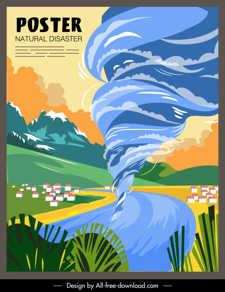 Wirbel-Katastrophe Poster bunte Bewegung Design