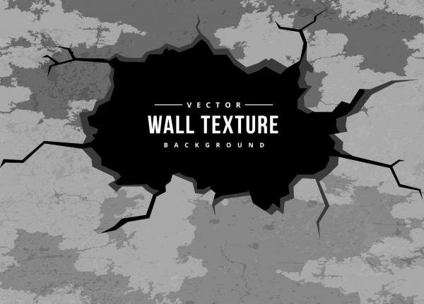 design de parede textura fundo preto branco de crack