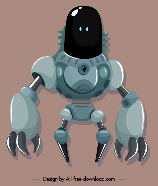 المحارب الروبوت رمز التصميم الحديث مظهر مخيف