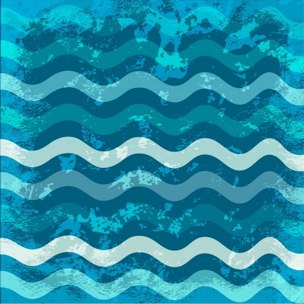 Wasser Grunge blaue Kurven Hintergrunddesign