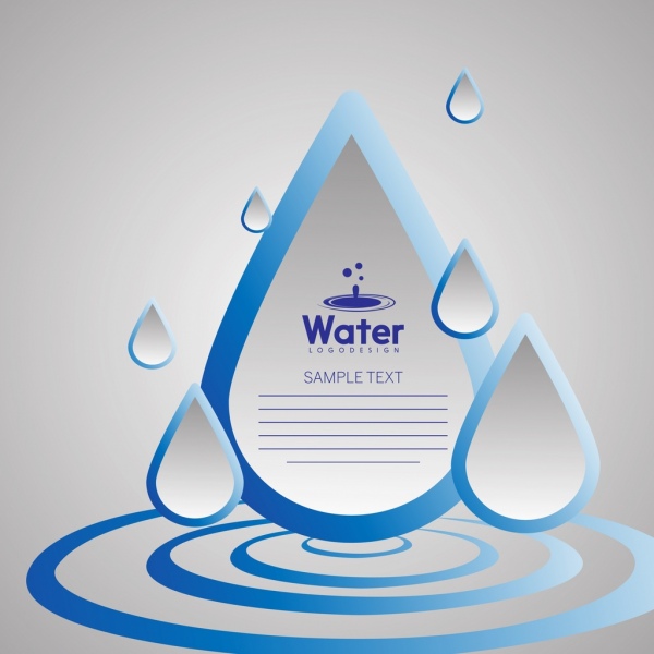 icônes de l'eau contexte 3d arrondi bleu