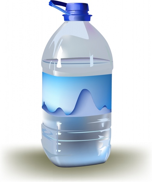 Flasche Wasser Symbol farbig 3D-Skizze