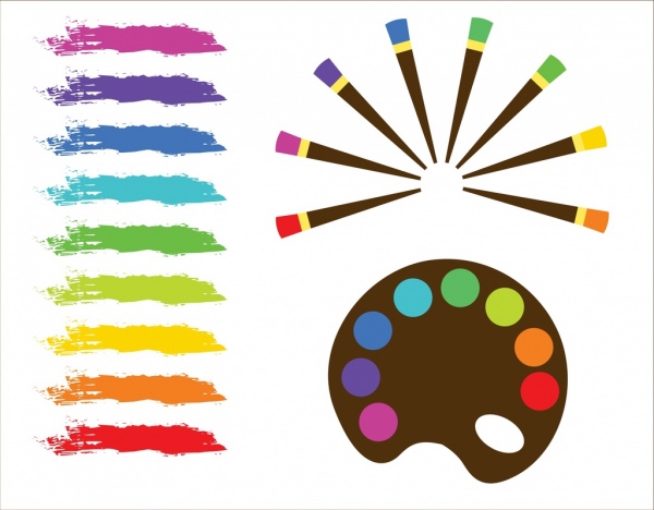 água cor de amostras de códigos ícones de escova grunge colorido