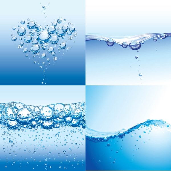 gotas de água com fundo de água vector