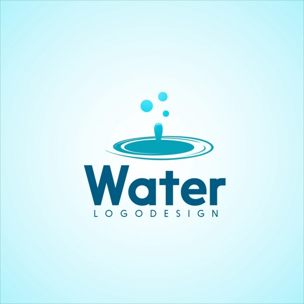 design de logotipo de água azul cai ornamento de ícone