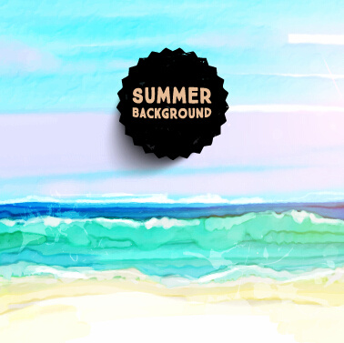 Acuarela dibujado verano background vector