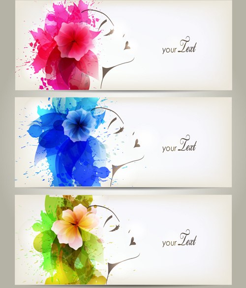 수채화 꽃 여자 크리에이 티브 디자인