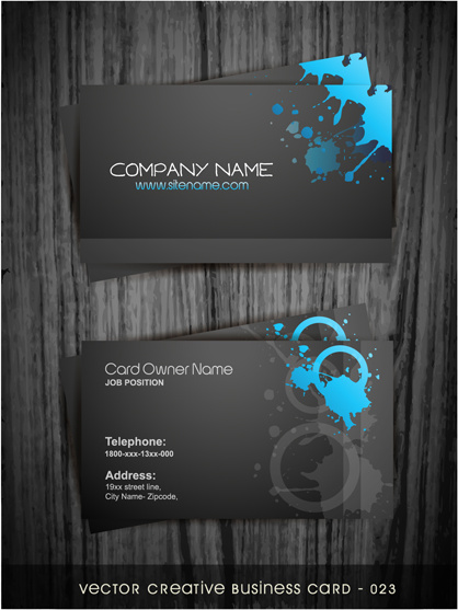 Watercolor Splash Business Cards Vector Graphic