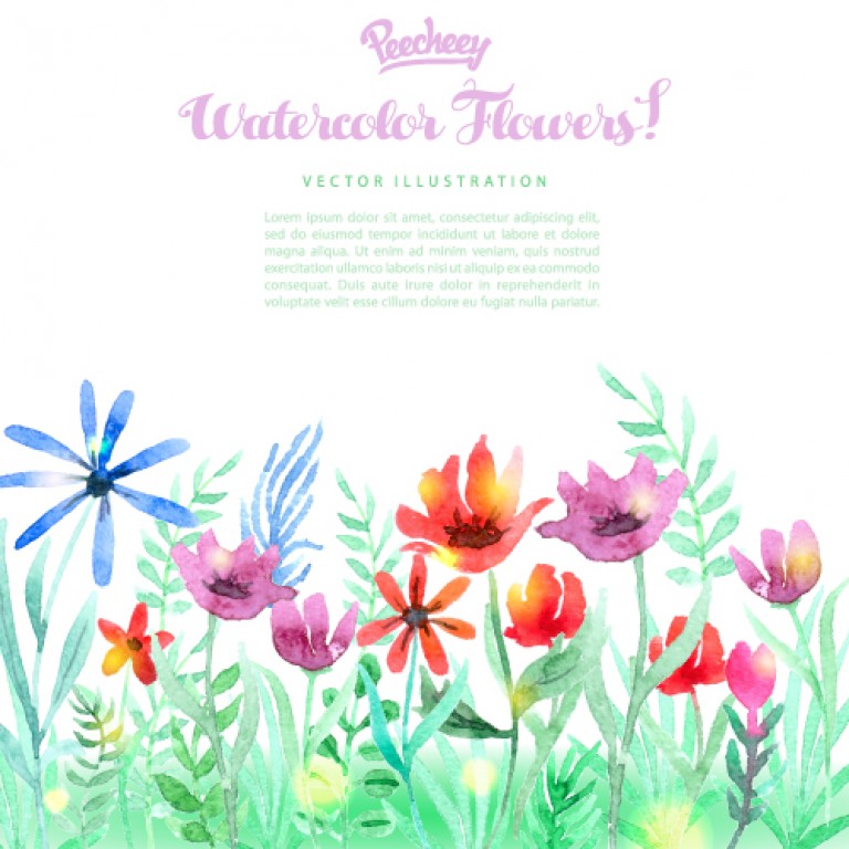 fundo de aquarela primavera com flores