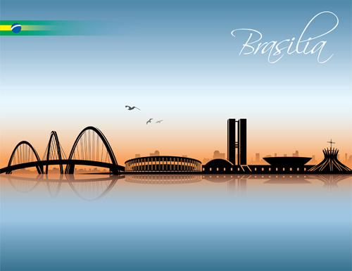 Waterfront City Creative Silhouette Vector