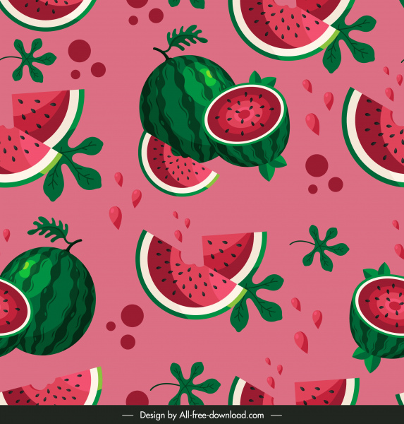 Wassermelone Muster Vorlage farbige retro-Design