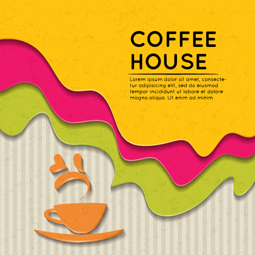 Wave Coffee House Background Vector