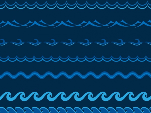 波浪背景無縫曲線藍線裝潢