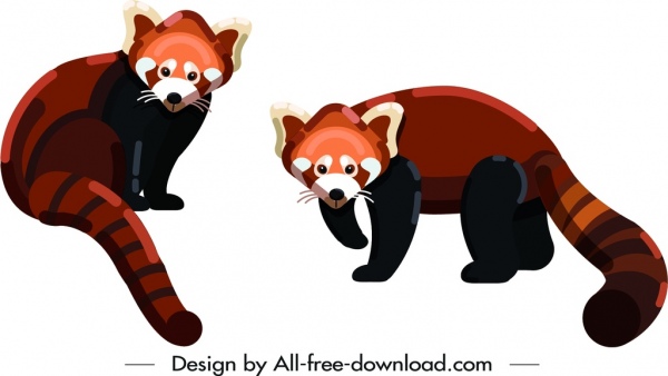 esboço de desenhos animados coloridos doninha ícones de animais selvagens