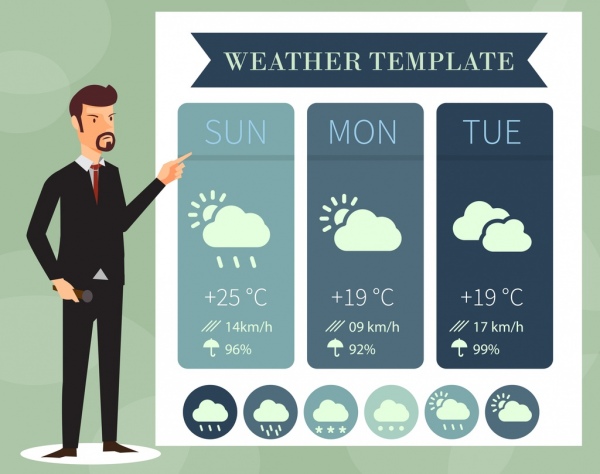 Weather Forecast Background Male Reporter Icon Colored Cartoon-vector  Icon-free Vector Free Download