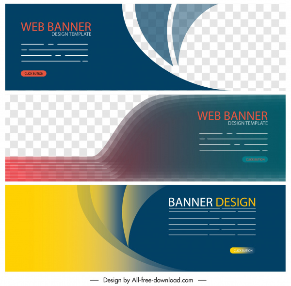 Web banner modelos elegantes tecnologia moderna colorida decoração