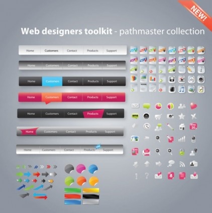 Web-Design-Taste mit Ikonen Toolkit Vektor