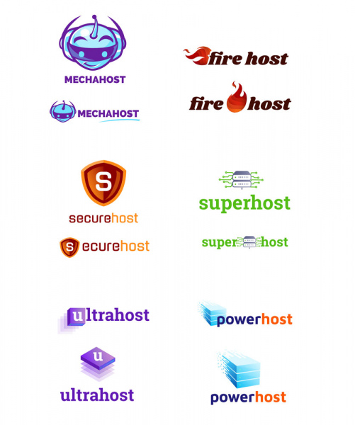 web hosting plantillas de logotipo psd vect