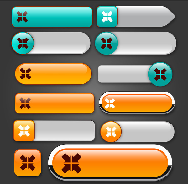 Diseño de conjuntos de botones de sitio web con interfaz de flecha