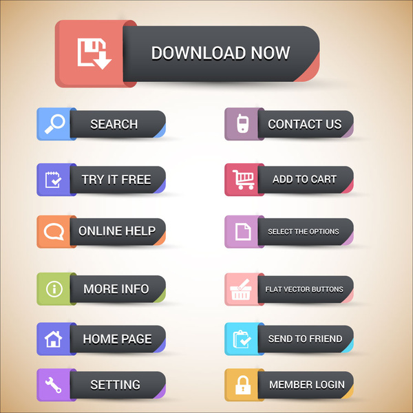 Website Buttons Design With User Interface Illustration-vector Icon ...