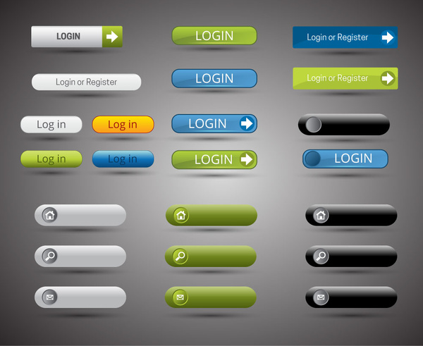 botões do site define design com formas horizontais