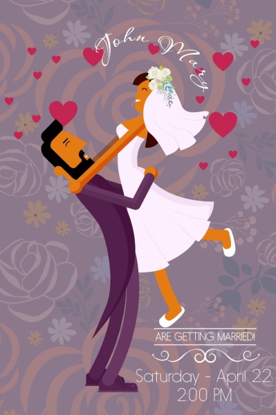 حفل زفاف لافتة الزواج الزوجين قلوب الزهور ديكور