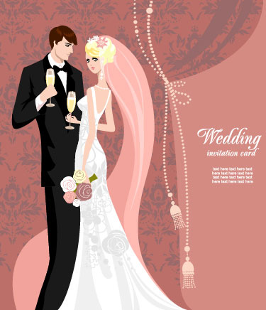 Hochzeit Karte Hintergrund Vektor