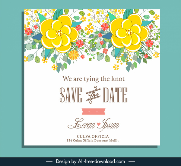 Hochzeit Karte Abdeckung Vorlage elegante klassische Blumendekor