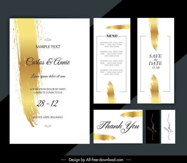 modello di carta di nozze moderno grunge giallo bianco design
