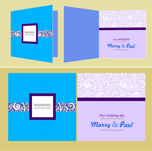 Wedding Card Templates Classical Pattern Design