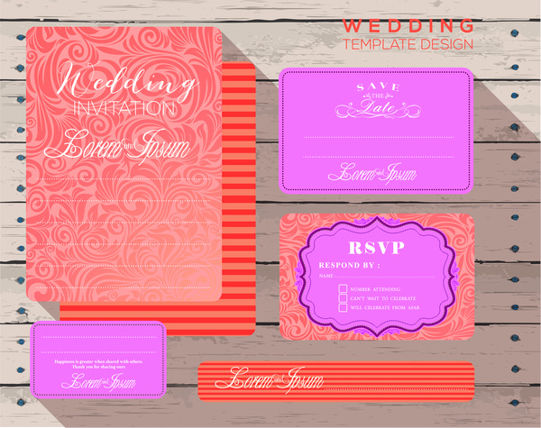 結婚式デザインの招待状カード テンプレート