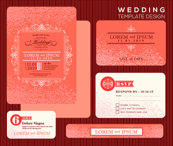 desain kartu undangan pernikahan dengan latar belakang oranye bokeh