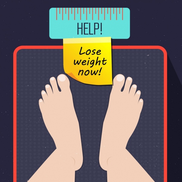 Gewicht-Verlust-Banner-Füße auszugleichen Symbole