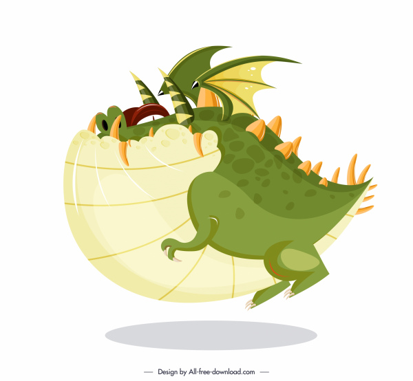 ícone do dragão ocidental esboço gordo personagem engraçado dos desenhos animados