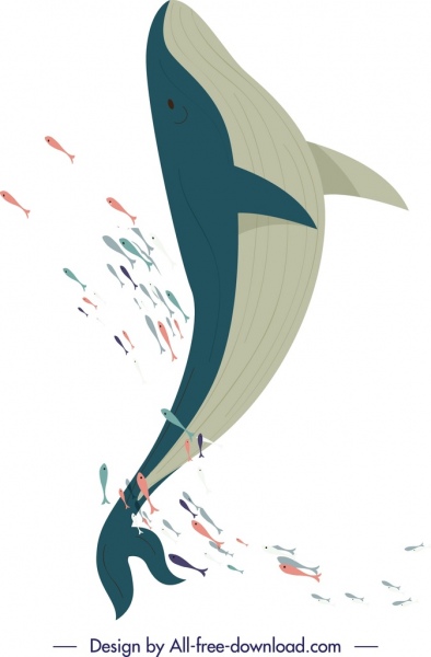 schizzo di balena sfondo colorato il fumetto