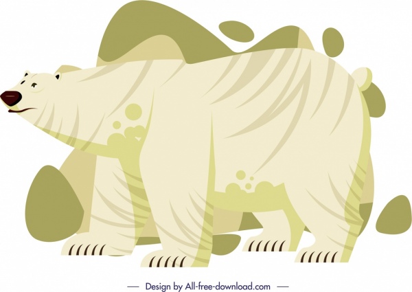 Белый медведь значок мультфильм характер эскиз