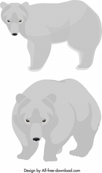 gấu trắng biểu tượng phim hoạt hình dễ thương phác họa