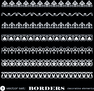 White Lace Borders Design Vector Set 2