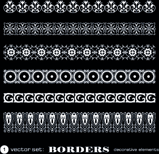 White Lace Borders Design Vector Set 3