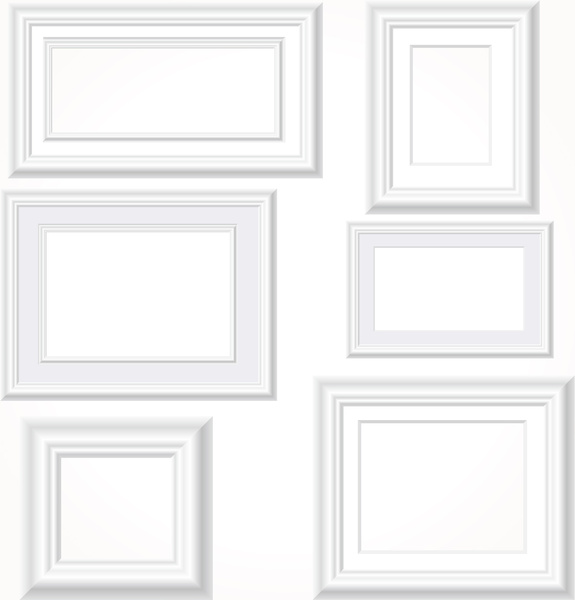Blanca marcos de fotos Vector Set